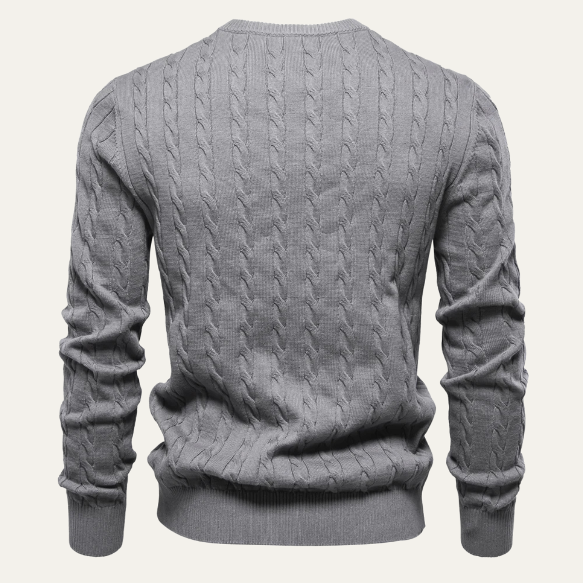 VogeLuxe | Men’s Cable-Knit Crewneck Sweater 1