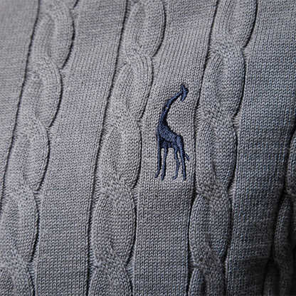 VogeLuxe | Men’s Cable-Knit Crewneck Sweater 2