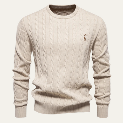VogeLuxe | Men’s Cable-Knit Crewneck Sweater 6