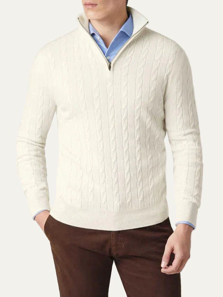 VogeLuxe | Men’s Cable-Knit Quarter-Zip Jumper 0