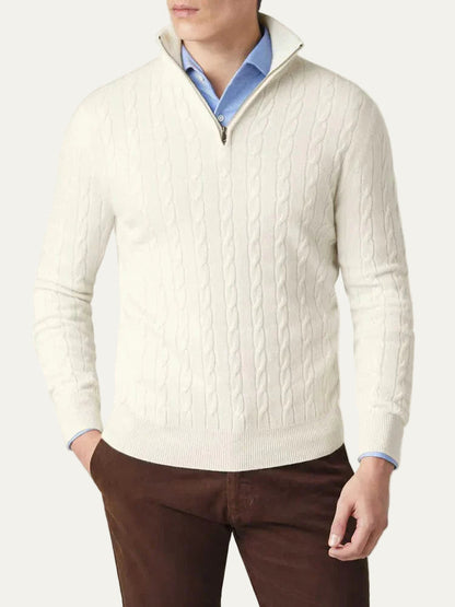 VogeLuxe | Men’s Cable-Knit Quarter-Zip Jumper 0
