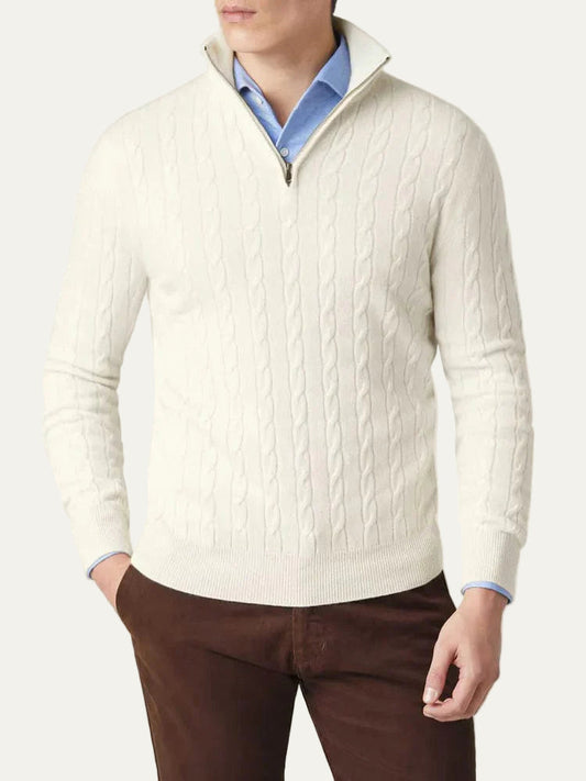 VogeLuxe | Men’s Cable-Knit Quarter-Zip Jumper 0