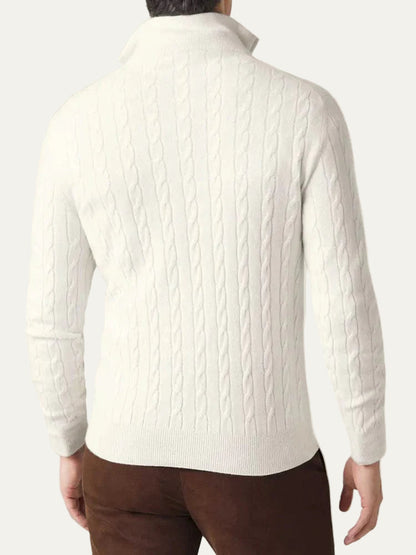 VogeLuxe | Men’s Cable-Knit Quarter-Zip Jumper 2