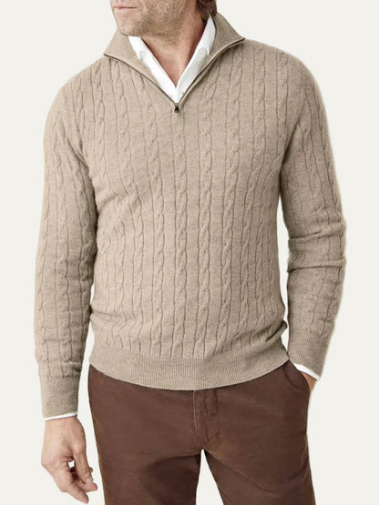 VogeLuxe | Men’s Cable-Knit Quarter-Zip Jumper 6
