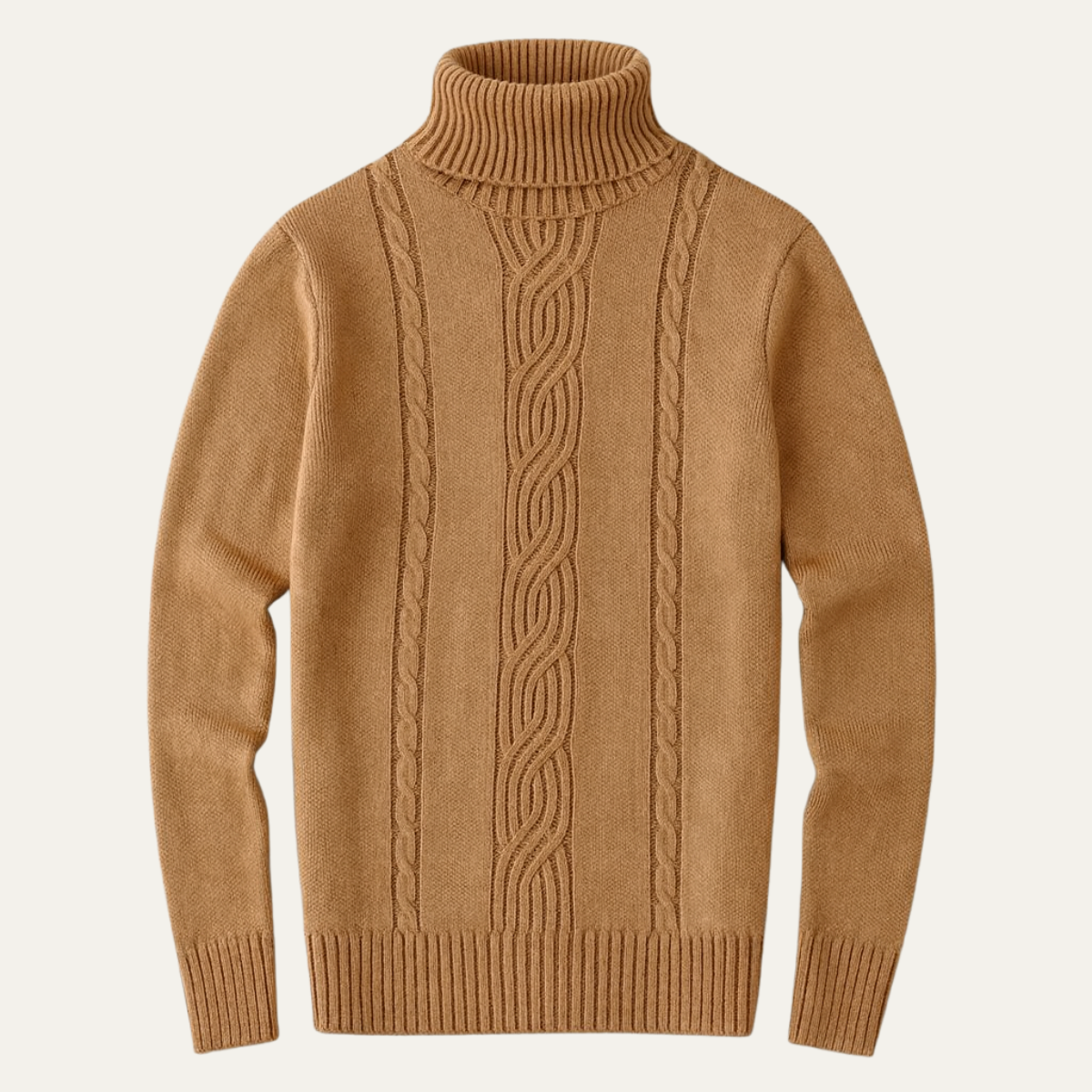 VogeLuxe | Men’s Cable-Knit Turtleneck Sweater 1