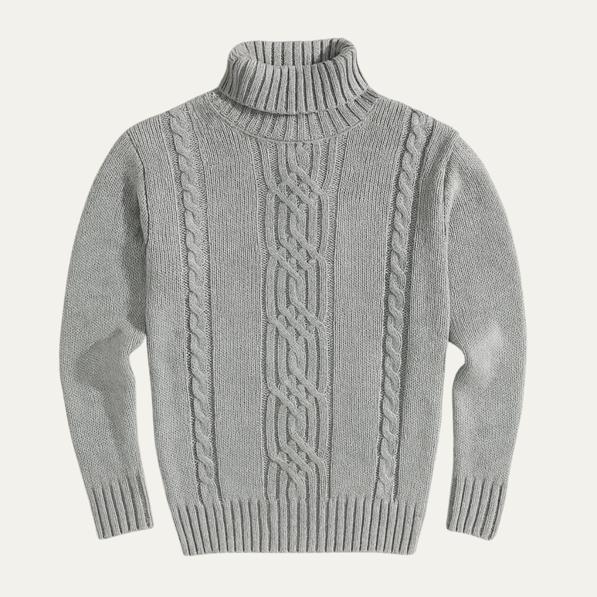 VogeLuxe | Men’s Cable-Knit Turtleneck Sweater 2