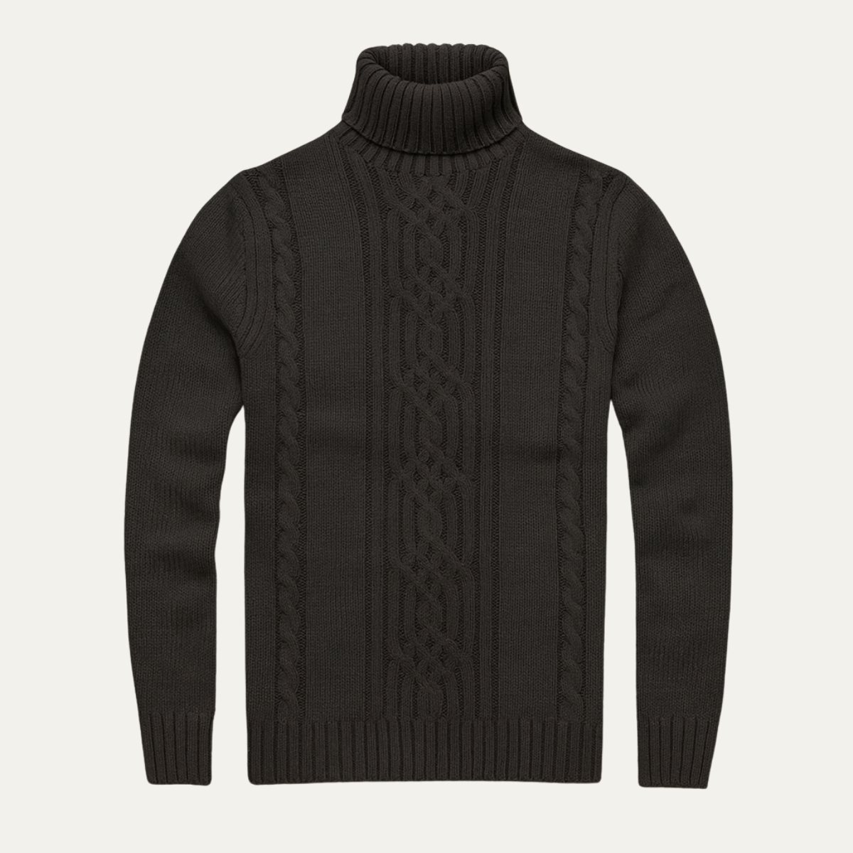 VogeLuxe | Men’s Cable-Knit Turtleneck Sweater 3