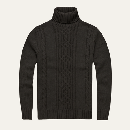 VogeLuxe | Men’s Cable-Knit Turtleneck Sweater 3