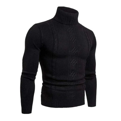 VogeLuxe | Men’s Cable-Knit Turtleneck Sweater 4