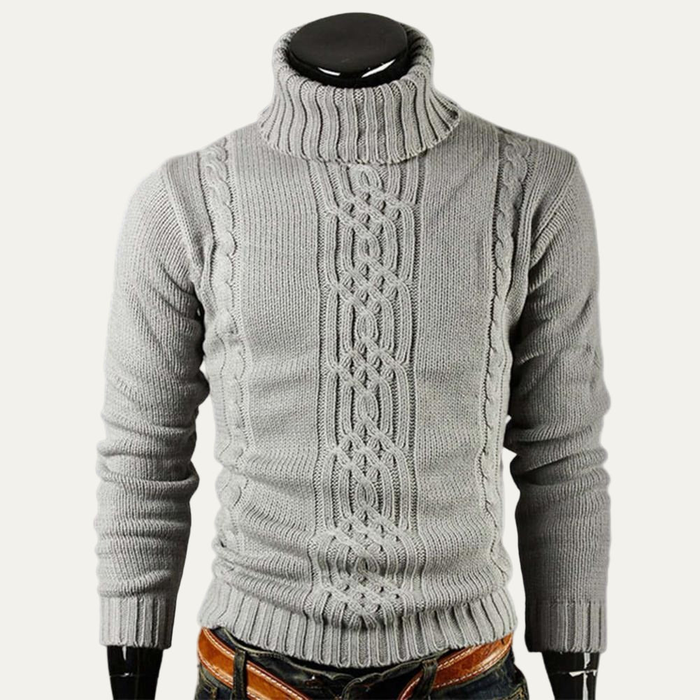 VogeLuxe | Men’s Cable-Knit Turtleneck Sweater 6