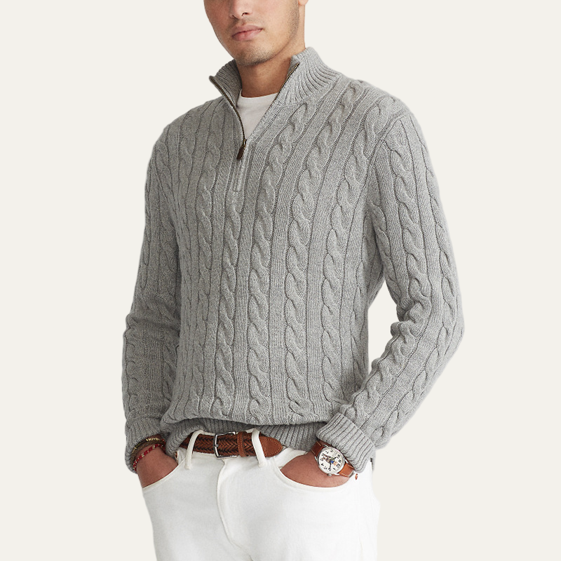 VogeLuxe | Men’s Cable Knit Casual Sweater 1