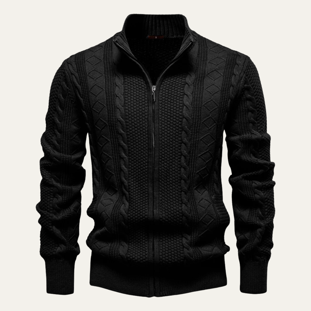 VogeLuxe | Men’s Cable Knit Full Zip Cardigan 0