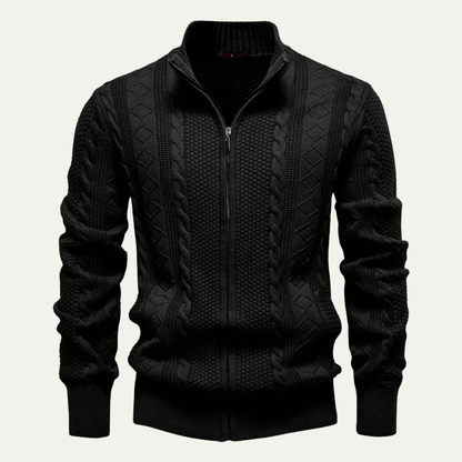 VogeLuxe | Men’s Cable Knit Full Zip Cardigan 0