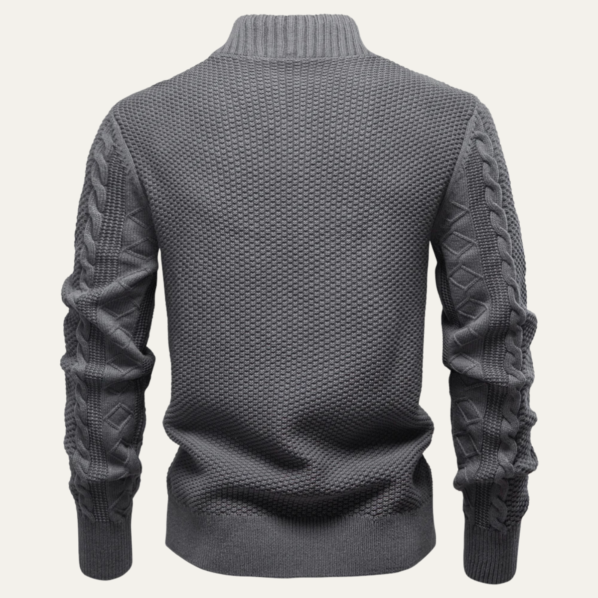 VogeLuxe | Men’s Cable Knit Full Zip Cardigan 2