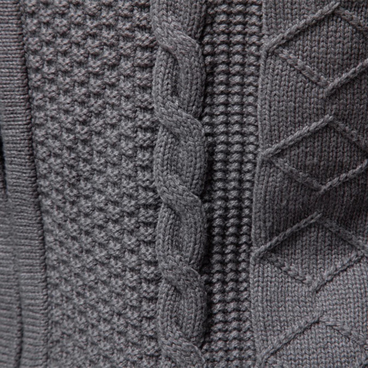 VogeLuxe | Men’s Cable Knit Full Zip Cardigan 5