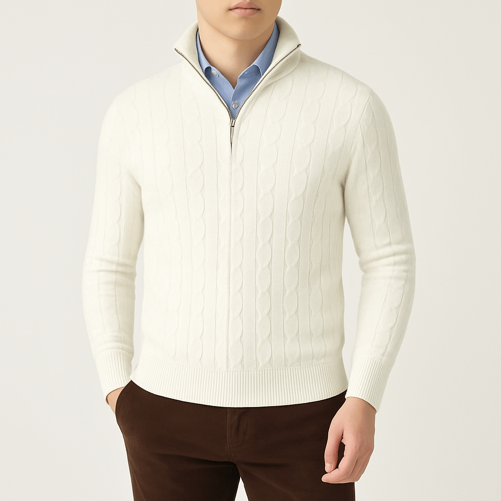 VogeLuxe | Men’s Cable Knit Turtleneck Pullover 0