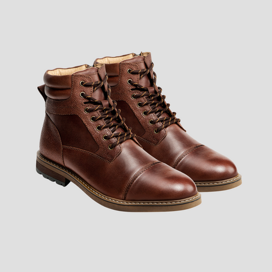VogeLuxe | Men’s Cap-Toe Combat Lace-Up Boots 0