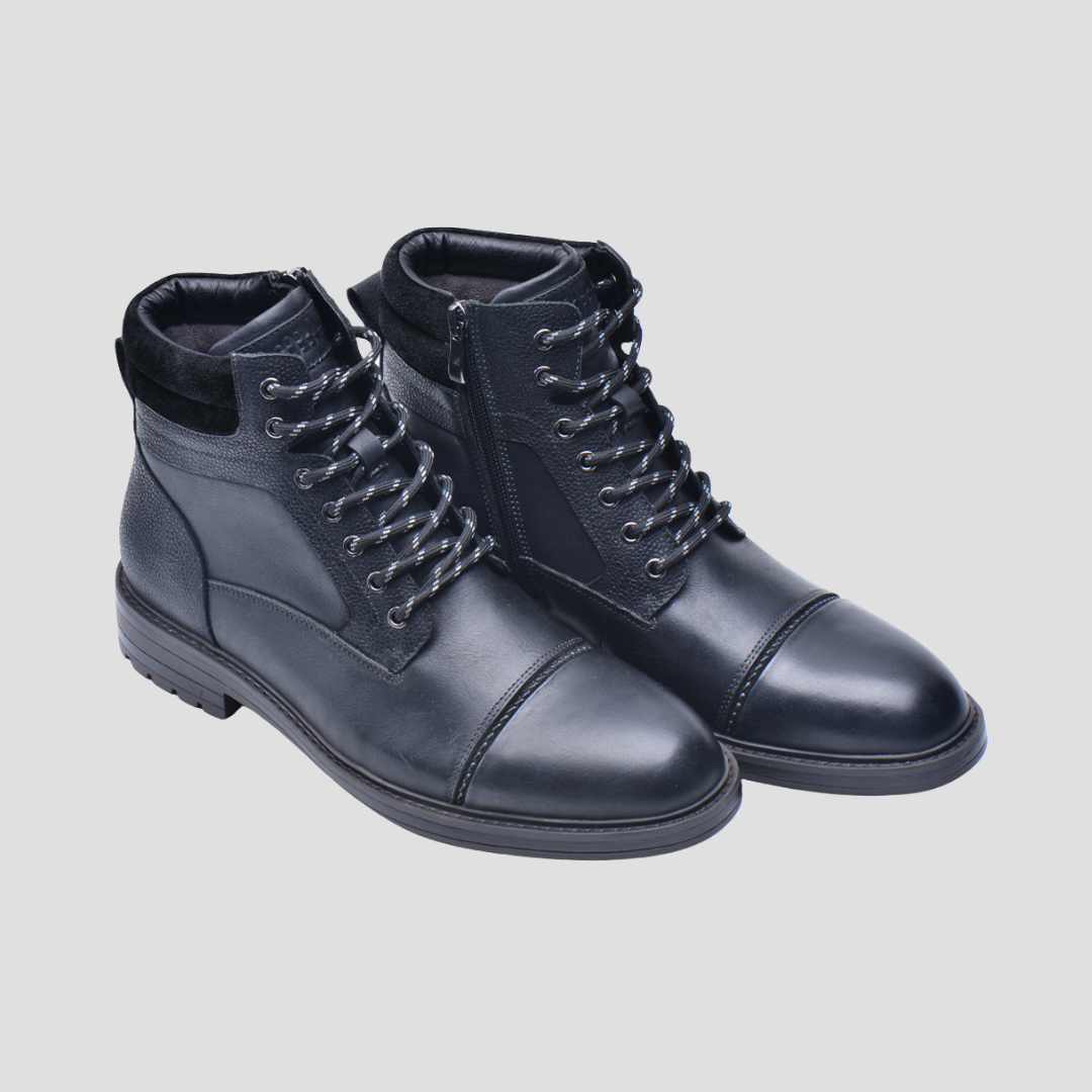 VogeLuxe | Men’s Cap-Toe Combat Lace-Up Boots 2