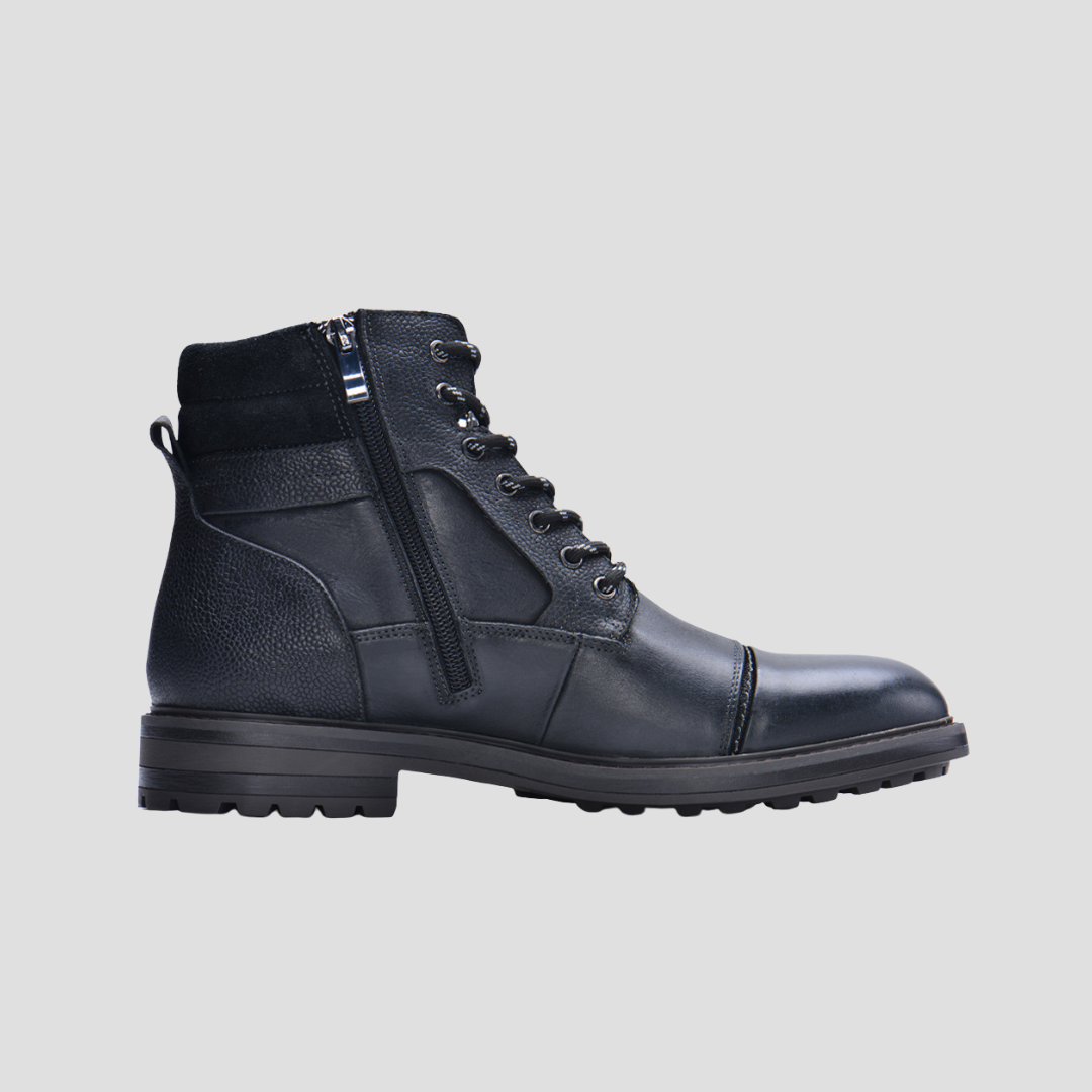 VogeLuxe | Men’s Cap-Toe Combat Lace-Up Boots 3