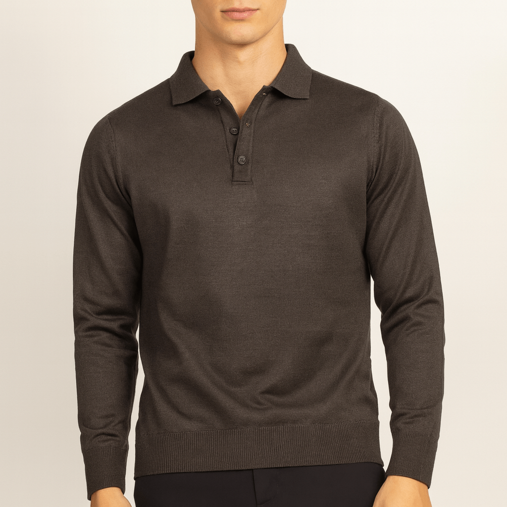 VogeLuxe | Men’s Cashmere Collared Sweater 3
