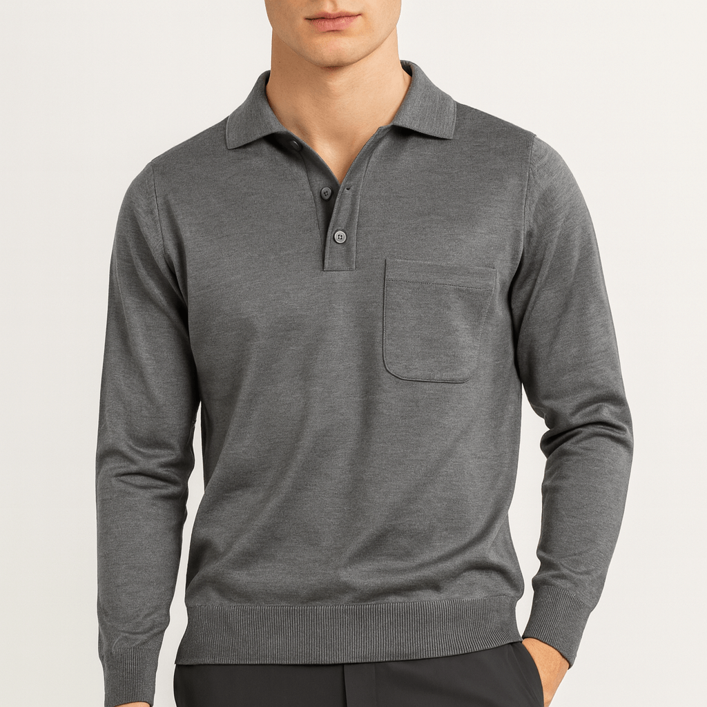VogeLuxe | Men’s Cashmere Collared Sweater 4