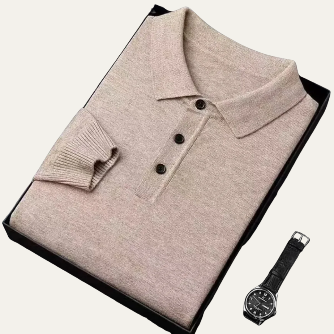 VogeLuxe | Men’s Cashmere Knitted Polo Shirt 0