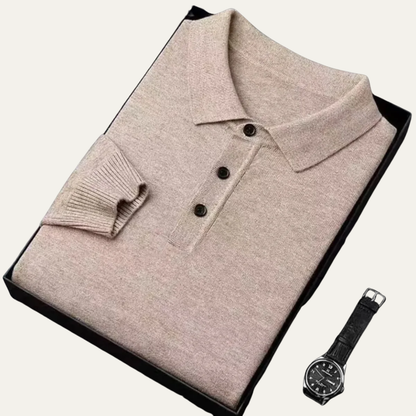 VogeLuxe | Men’s Cashmere Knitted Polo Shirt 0