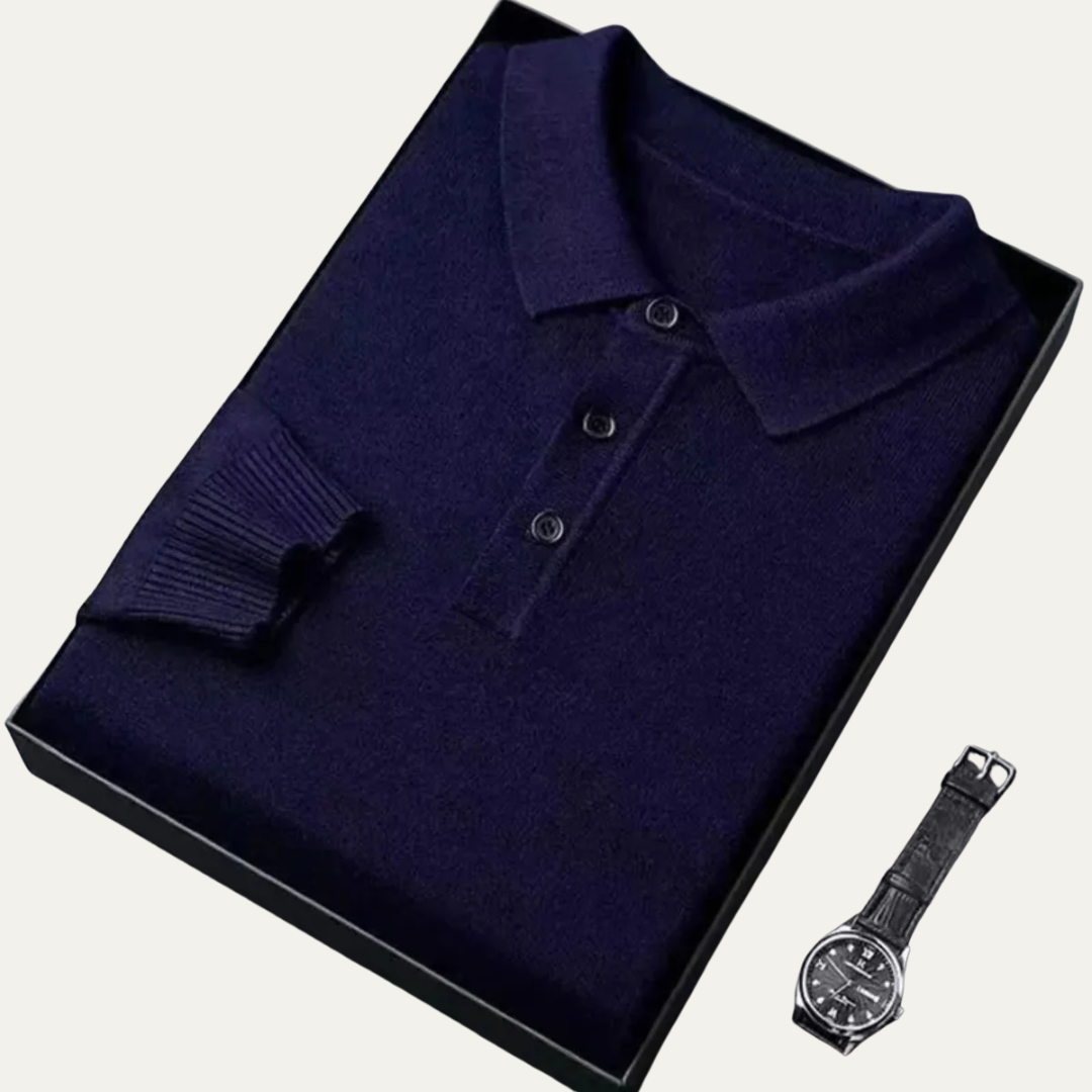 VogeLuxe | Men’s Cashmere Knitted Polo Shirt 11
