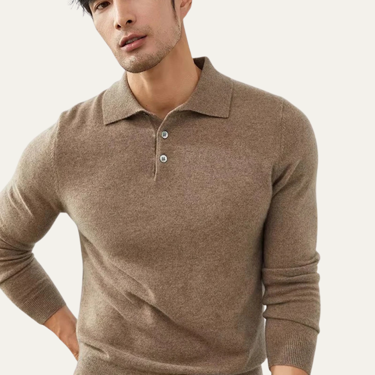 VogeLuxe | Men’s Cashmere Knitted Polo Shirt 2
