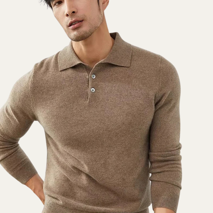 VogeLuxe | Men’s Cashmere Knitted Polo Shirt 2
