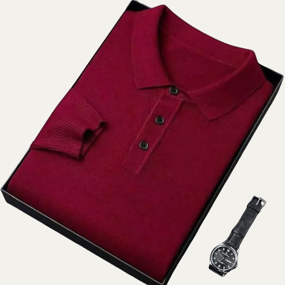 VogeLuxe | Men’s Cashmere Knitted Polo Shirt 6