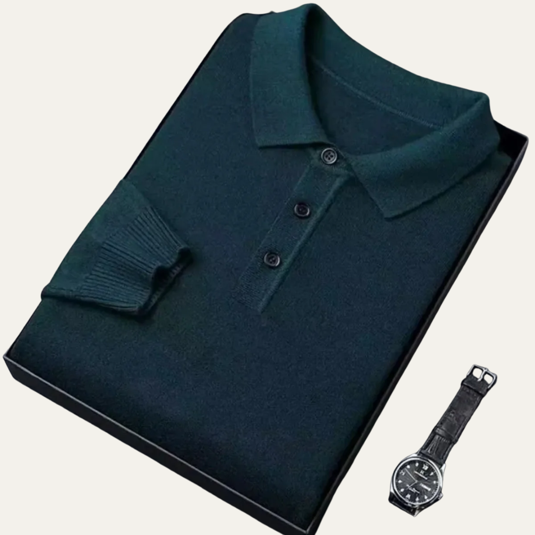 VogeLuxe | Men’s Cashmere Knitted Polo Shirt 7