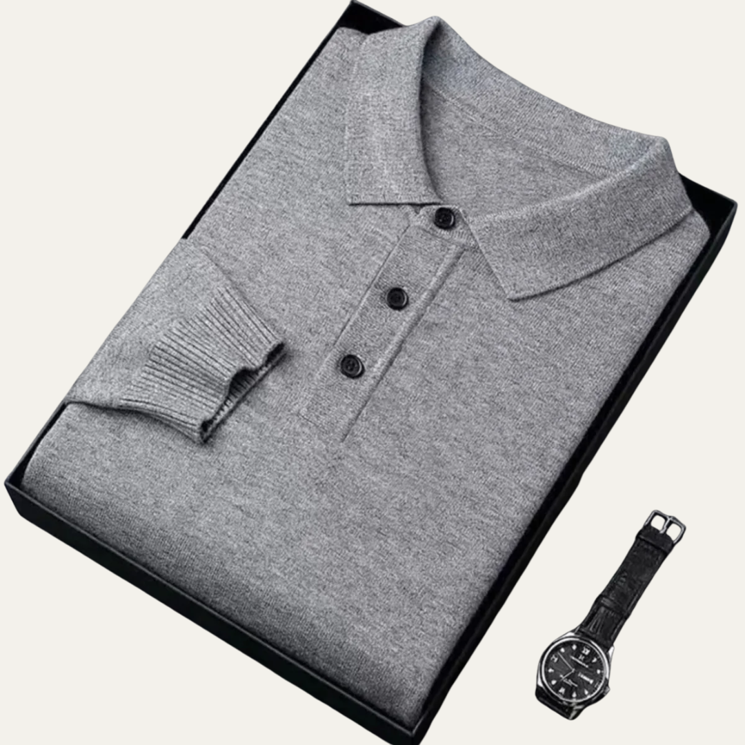 VogeLuxe | Men’s Cashmere Knitted Polo Shirt 8