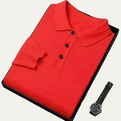VogeLuxe | Men’s Cashmere Knitted Polo Shirt 9