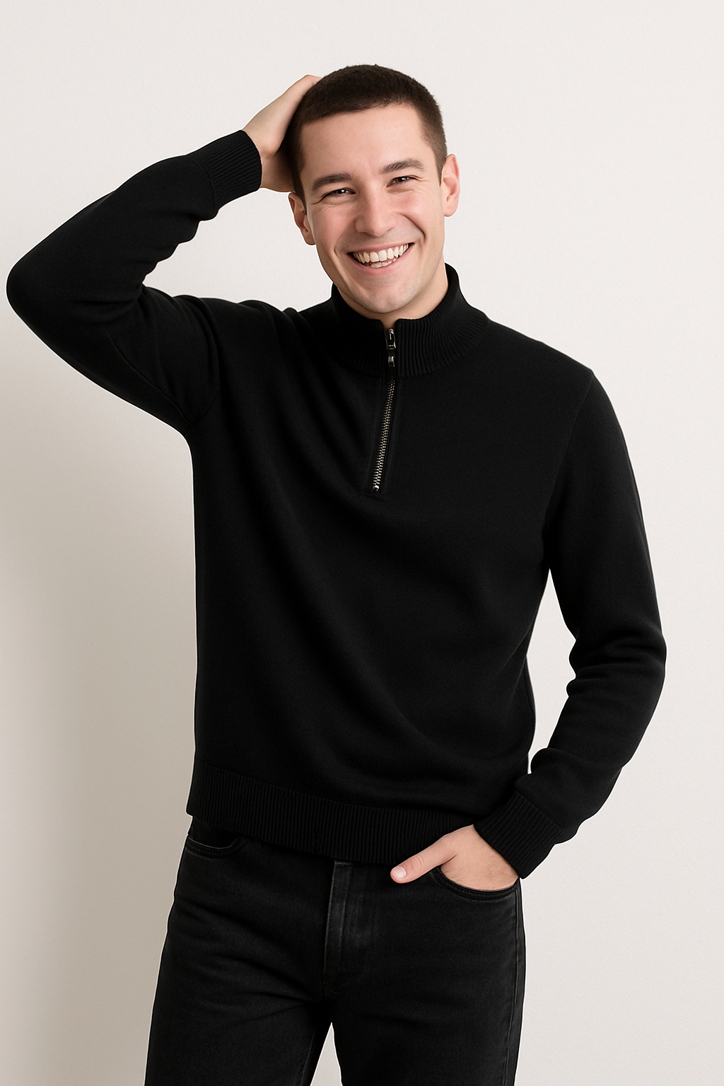VogeLuxe | Men’s Cashmere Semi High Neck Sweater 2