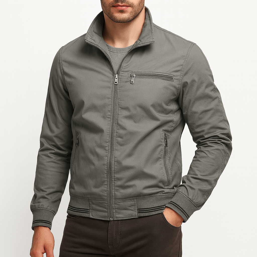 VogeLuxe | Men’s Casual Cotton Zip Jacket 2