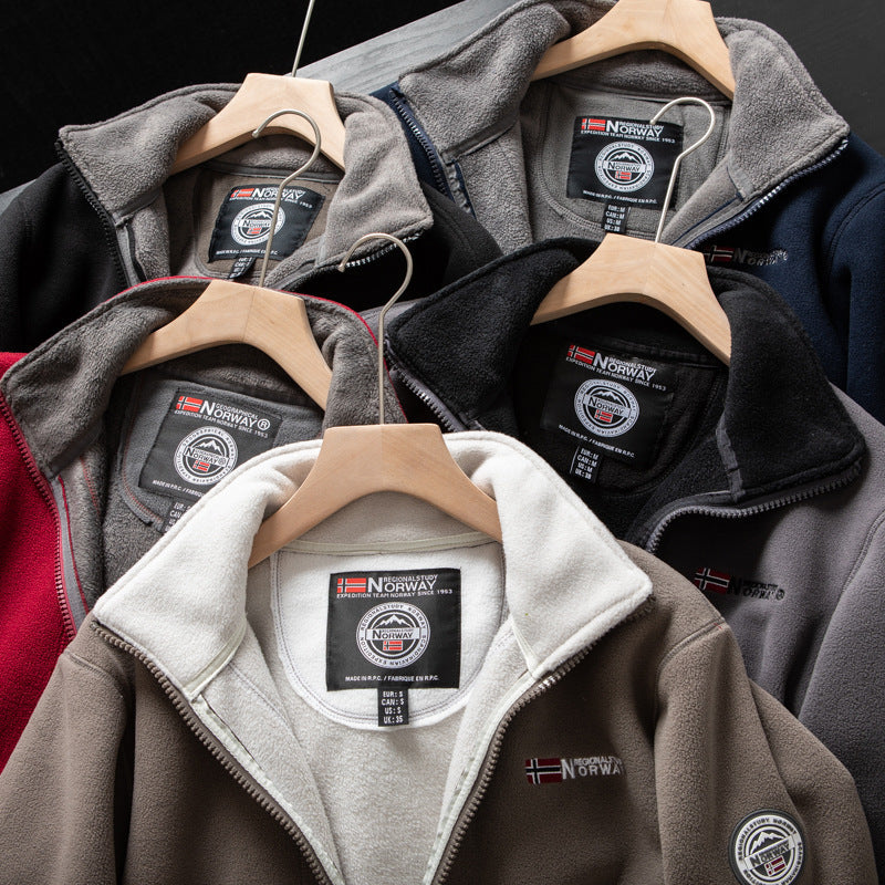 VogeLuxe | Men’s Casual Fleece Zip-Up Jacket 1