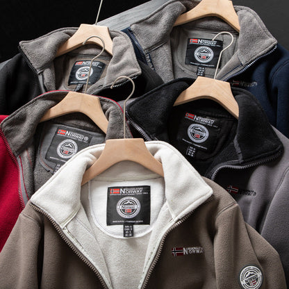 VogeLuxe | Men’s Casual Fleece Zip-Up Jacket 1