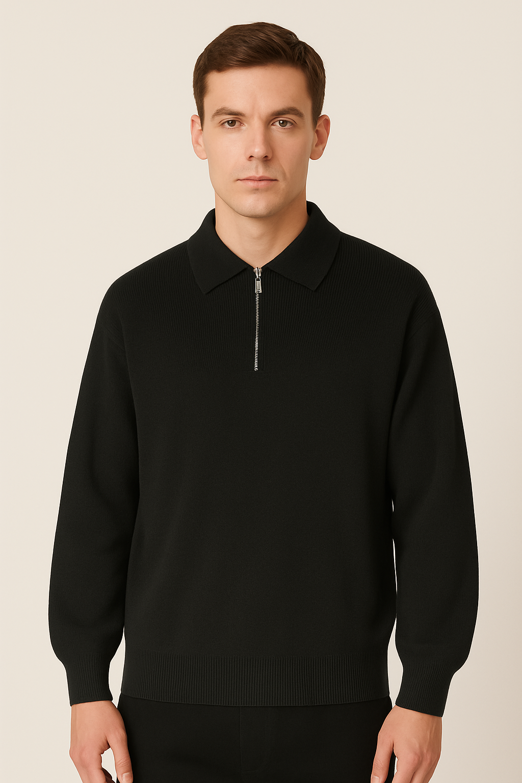 VogeLuxe | Men’s Casual Half Zip Knit Sweater 2