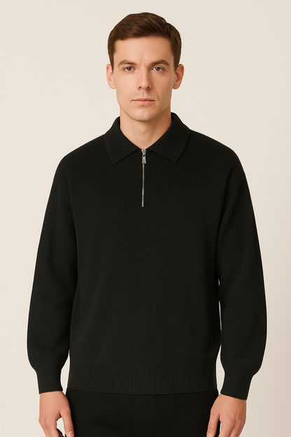 VogeLuxe | Men’s Casual Half Zip Knit Sweater 2