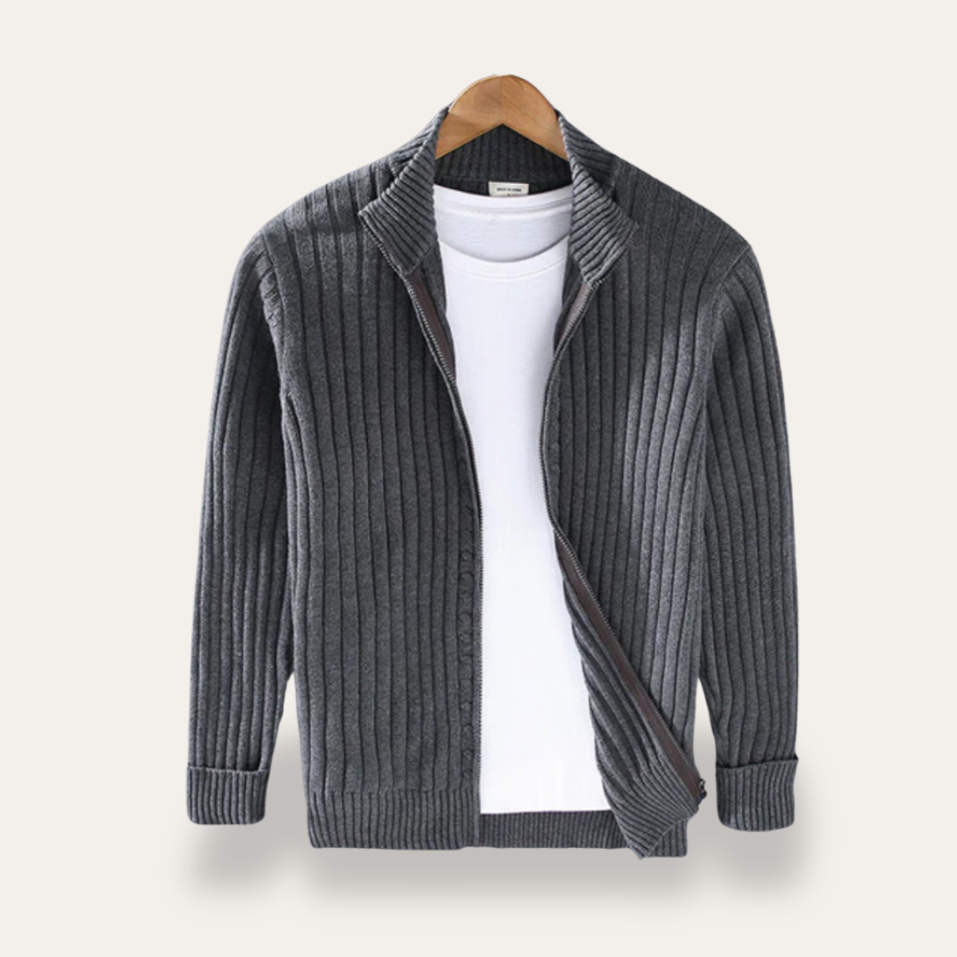 VogeLuxe | Men’s Casual Ribbed Knit Layering Cardigan 0