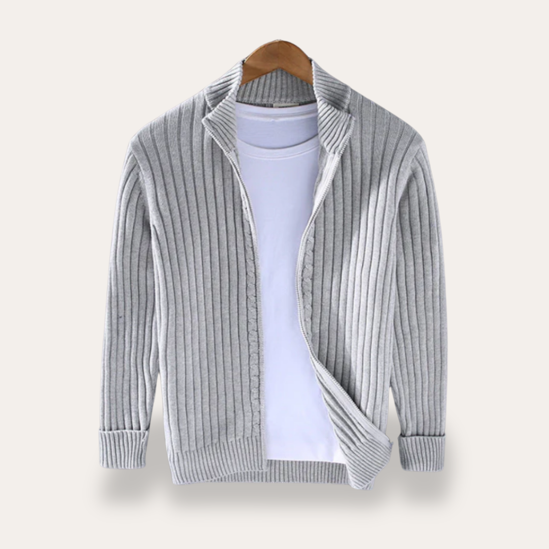 VogeLuxe | Men’s Casual Ribbed Knit Layering Cardigan 2