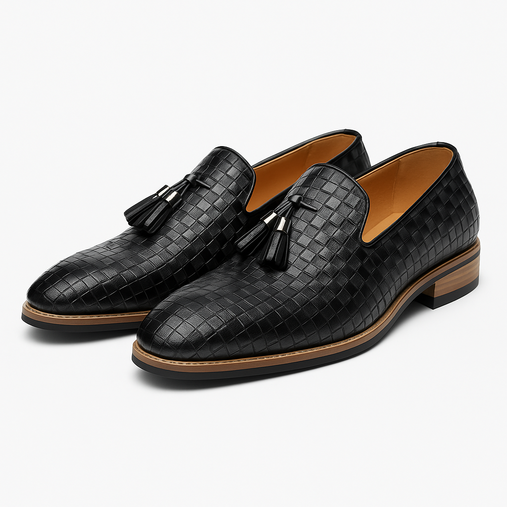VogeLuxe | Men's Casual Woven Leather Loafers 0