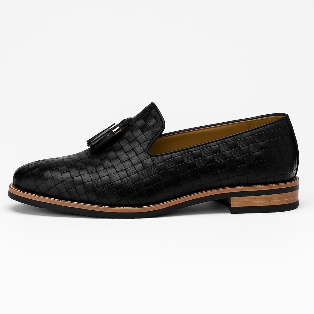 VogeLuxe | Men's Casual Woven Leather Loafers 1