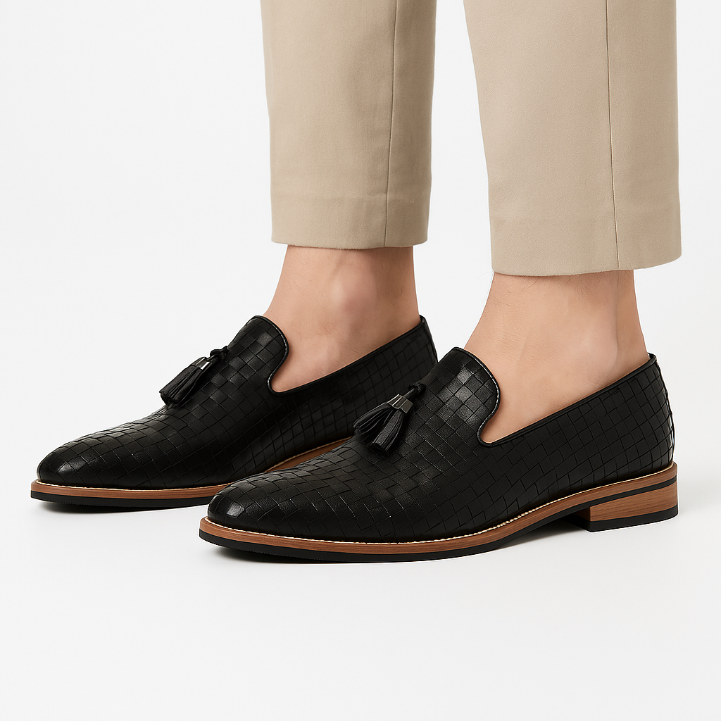 VogeLuxe | Men's Casual Woven Leather Loafers 2