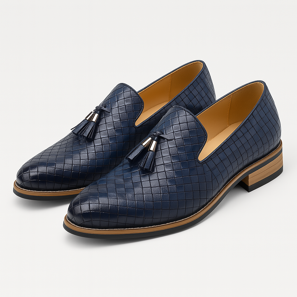 VogeLuxe | Men's Casual Woven Leather Loafers 4
