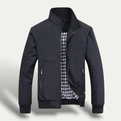 VogeLuxe | Men’s Check Lined Zip-Up Jacket 3