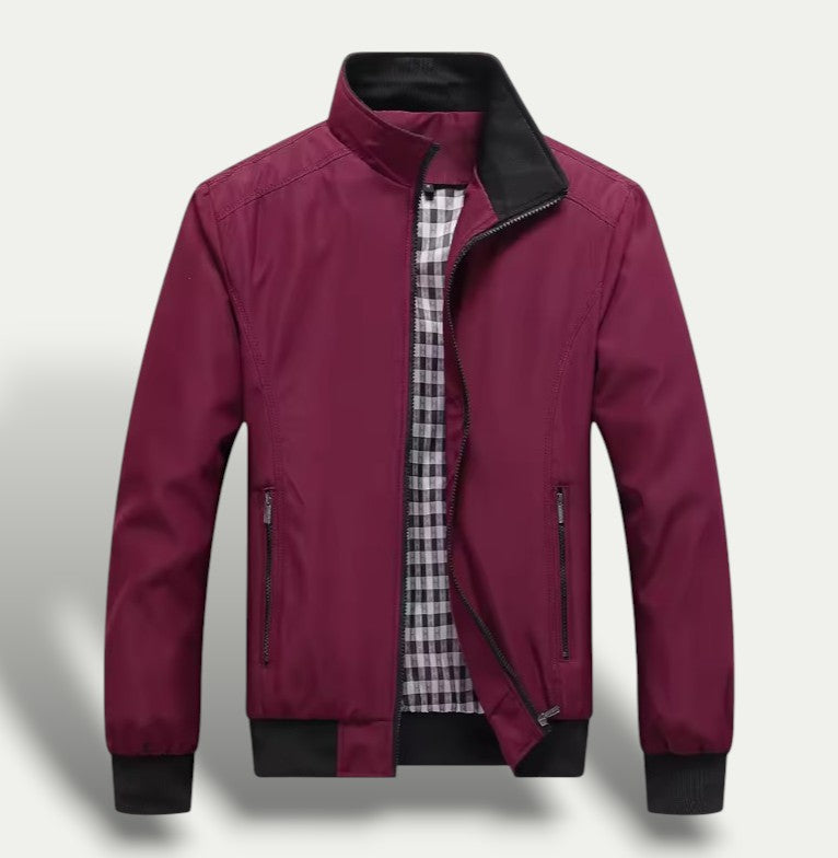VogeLuxe | Men’s Check Lined Zip-Up Jacket 4