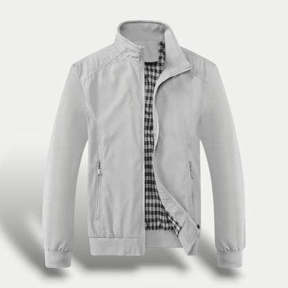 VogeLuxe | Men’s Check Lined Zip-Up Jacket 6