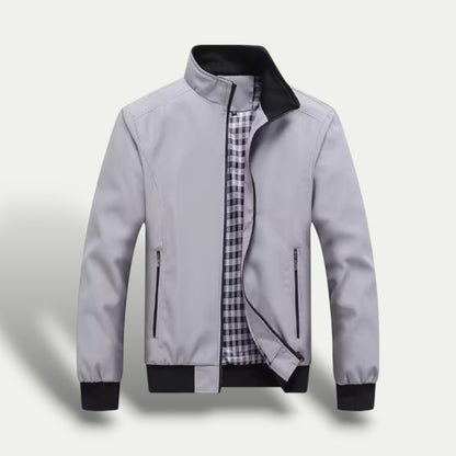 VogeLuxe | Men’s Check Lined Zip-Up Jacket 7